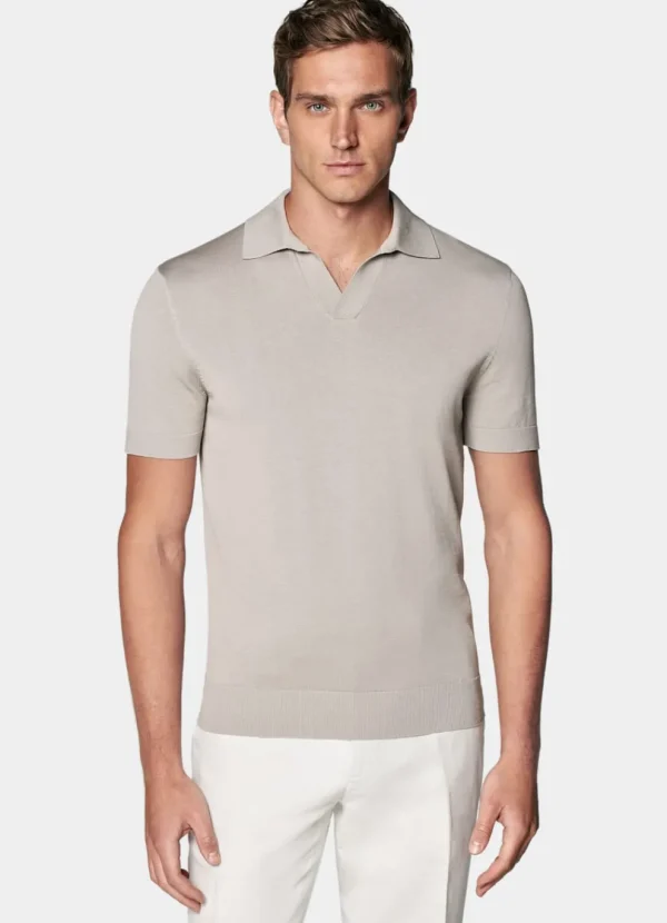 Suitsupply Polos | Polos*Polo sans boutons taupe clair