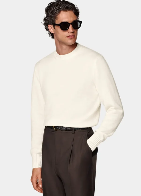 Suitsupply Pulls Col Rond Et Col V*Pull col rond blanc cassé