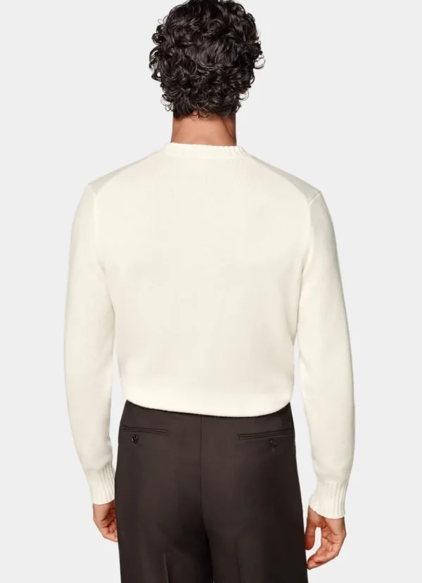 Suitsupply Pulls Col Rond Et Col V*Pull col rond blanc cassé