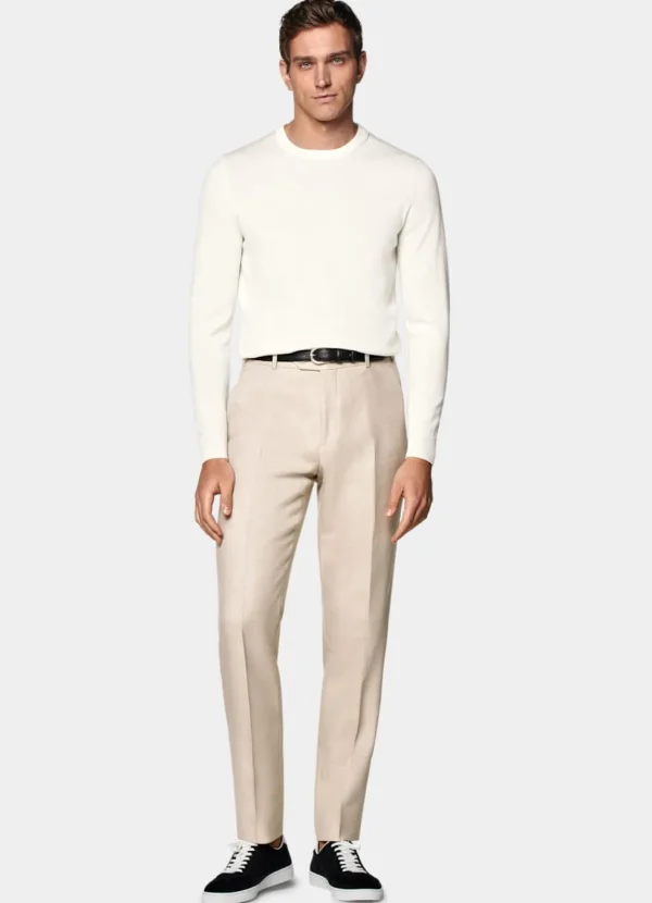 Suitsupply Pulls Col Rond Et Col V*Pull col rond Merino blanc cassé