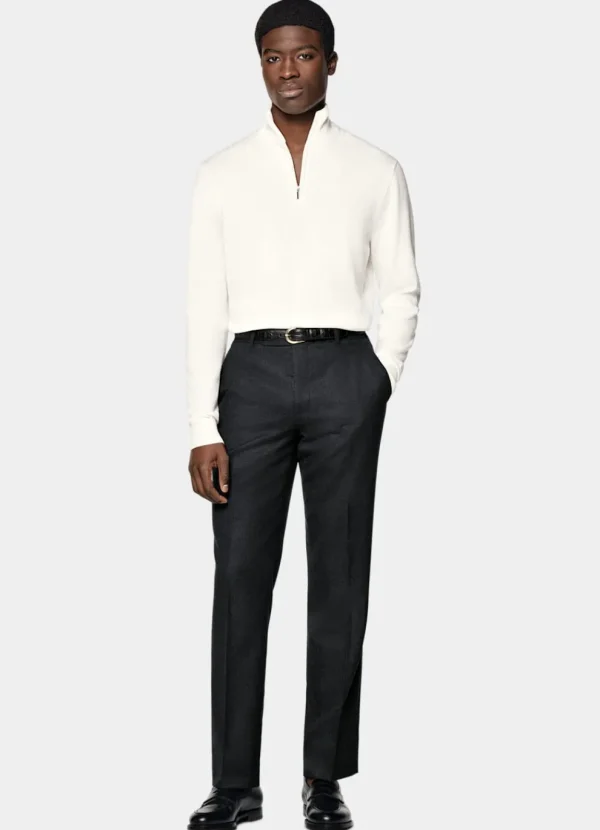 Suitsupply Pulls Zippés*Pull semi-zippé Merino blanc cassé