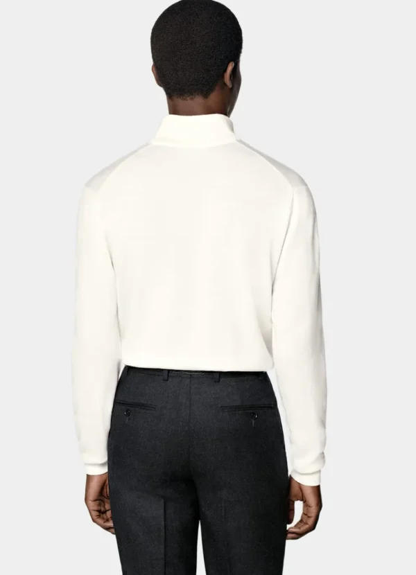 Suitsupply Pulls Zippés*Pull semi-zippé Merino blanc cassé