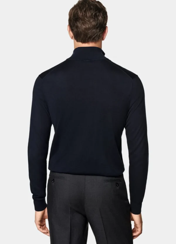 Suitsupply Pulls Zippés*Pull semi-zippé Merino bleu marine