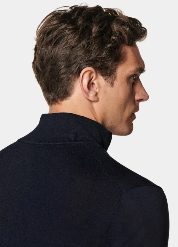 Suitsupply Pulls Zippés*Pull semi-zippé Merino bleu marine