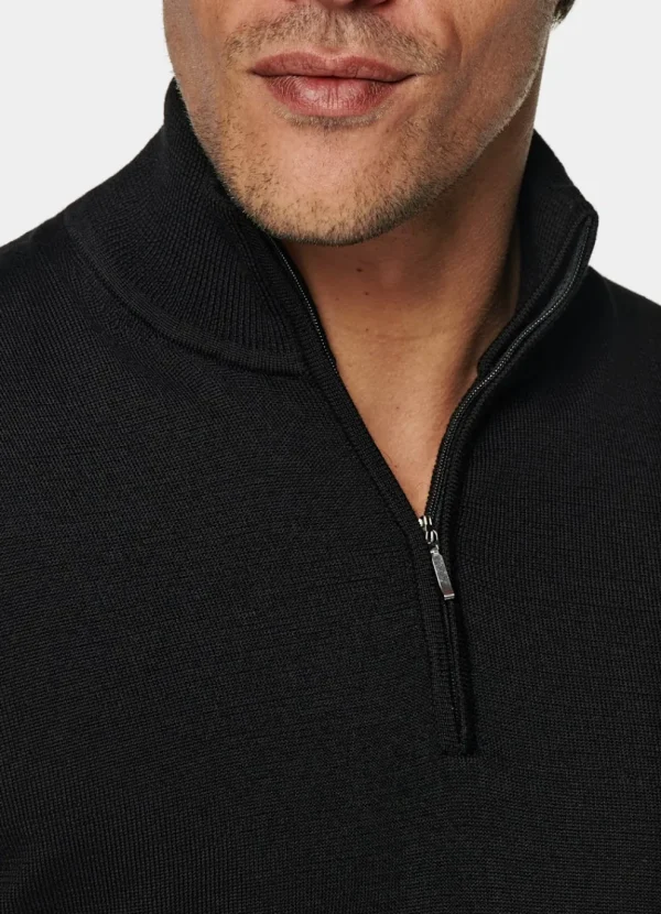 Suitsupply Pulls Zippés*Pull semi-zippé Merino noir