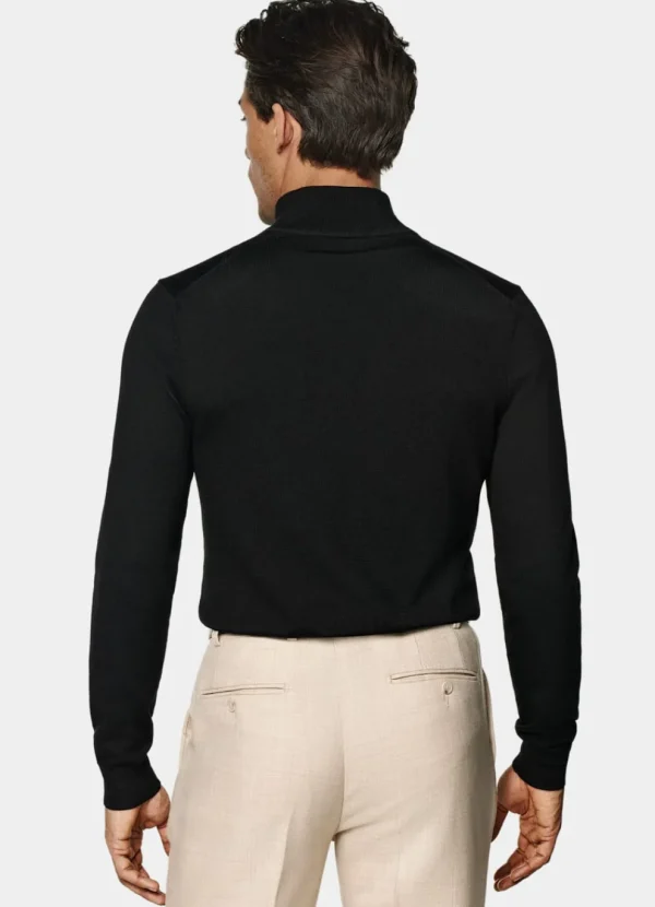 Suitsupply Pulls Zippés*Pull semi-zippé Merino noir