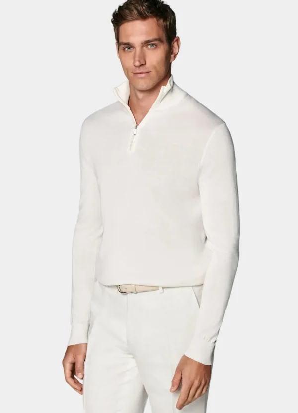 Suitsupply Pulls Zippés*Semi-zippé blanc cassé