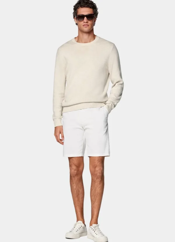 Suitsupply Pantalons*Short Slim Leg blanc cassé