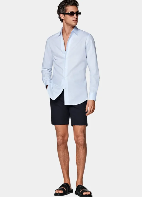 Suitsupply Pantalons*Short Slim Leg bleu marine