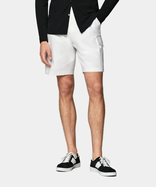 Suitsupply Pantalons*Short Straight Leg blanc à chevrons