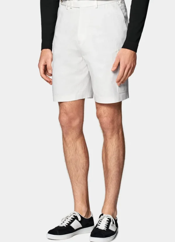 Suitsupply Pantalons*Short Straight Leg blanc à chevrons