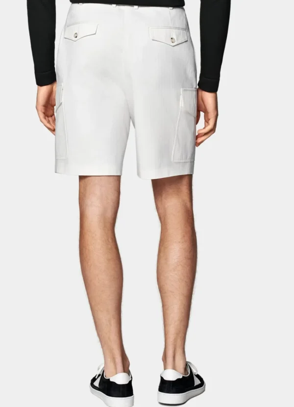 Suitsupply Pantalons*Short Straight Leg blanc à chevrons