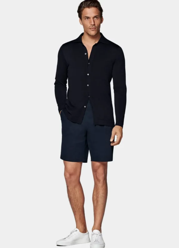 Suitsupply Pantalons*Short Straight Leg bleu marine