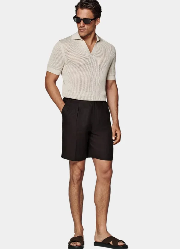 Suitsupply Pantalons*Short Straight Leg marron foncé