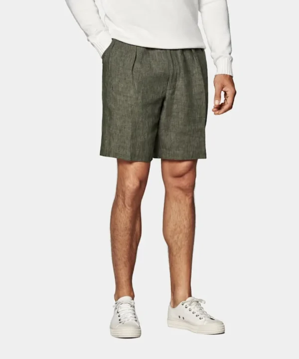 Suitsupply Pantalons*Short Straight Leg vert foncé