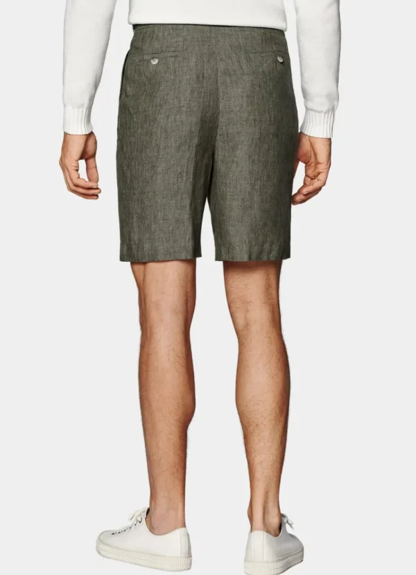 Suitsupply Pantalons*Short Straight Leg vert foncé