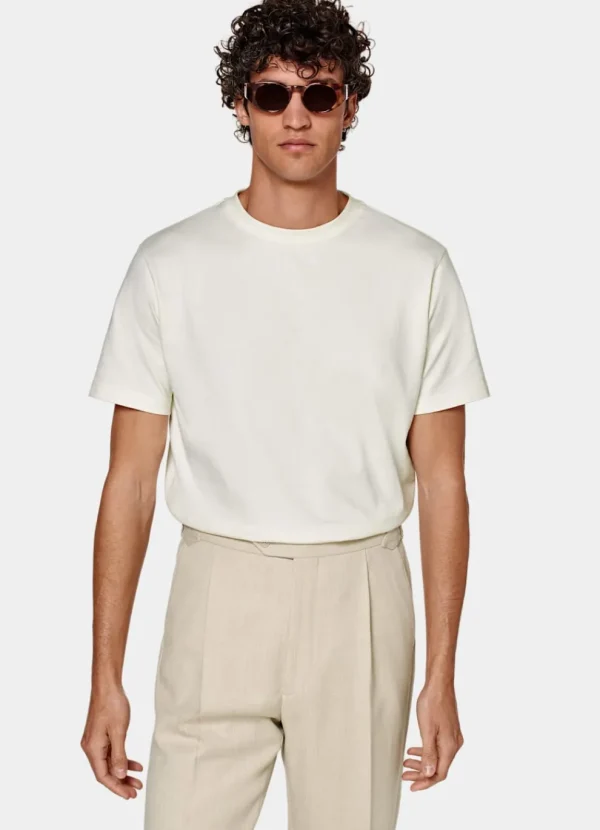 Suitsupply T-Shirts*T-shirt col rond blanc cassé