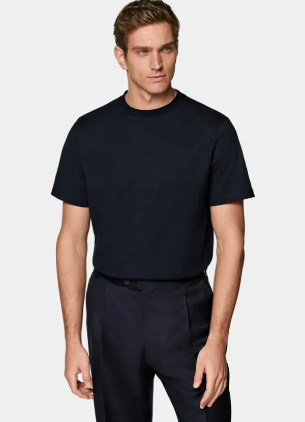 Suitsupply T-Shirts*T-shirt col rond bleu marine