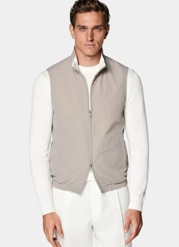 Suitsupply Vestes Sans Manches*Veste sans manches réversible taupe