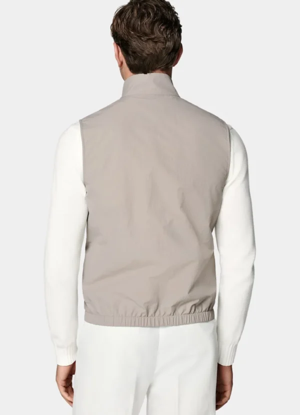 Suitsupply Vestes Sans Manches*Veste sans manches réversible taupe