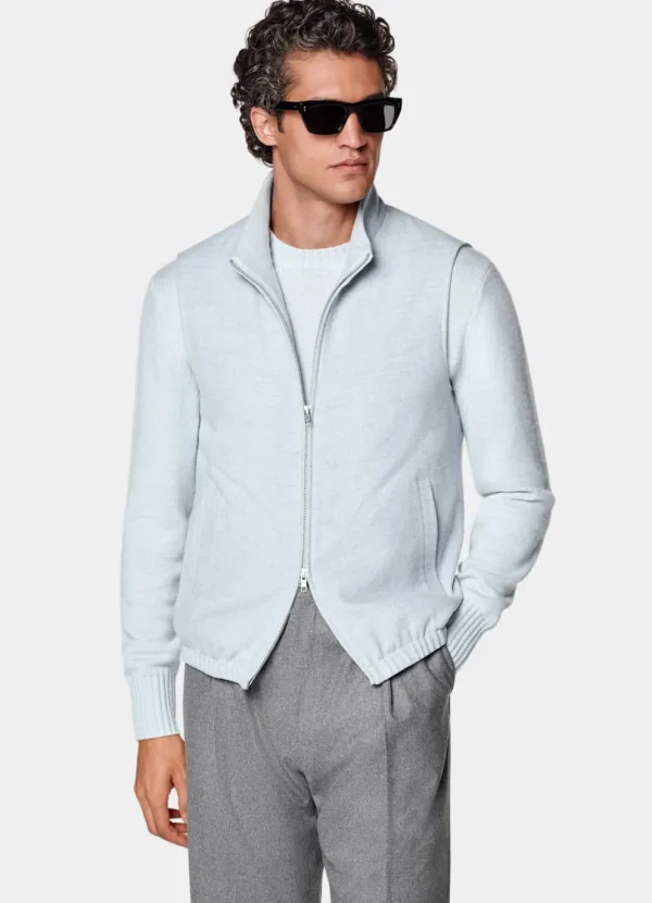 Suitsupply Vestes Sans Manches*Veste sans manches zippée bleu clair