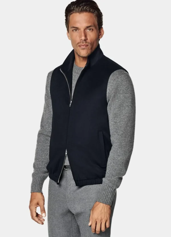 Suitsupply Vestes Sans Manches*Veste sans manches zippée bleu marine