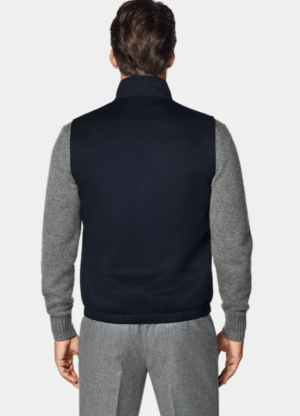 Suitsupply Vestes Sans Manches*Veste sans manches zippée bleu marine